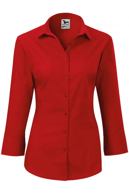 Damesblouse met lange mouwen - rood, 2XL