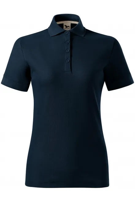 Damespoloshirt van biologisch katoen - donkerblauw, 2XL
