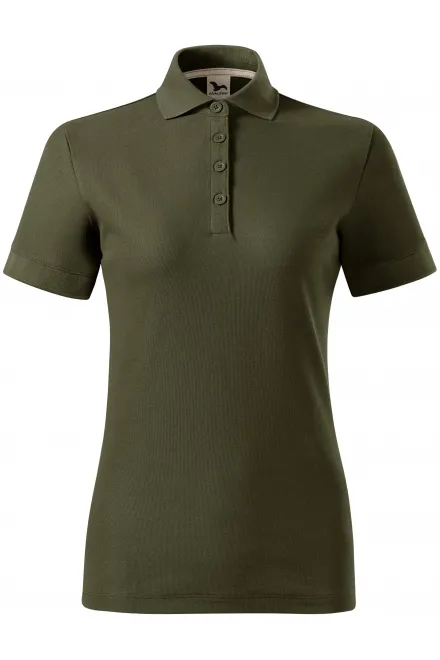 Damespoloshirt van biologisch katoen - military, 2XL