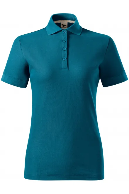 Damespoloshirt van biologisch katoen - petrol blue, 2XL
