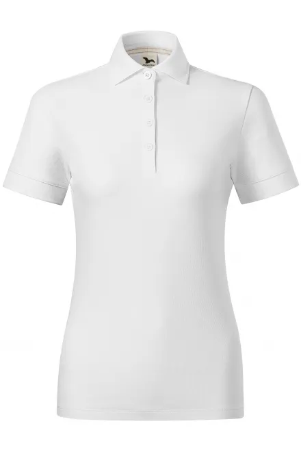 Damespoloshirt van biologisch katoen - witte, 2XL