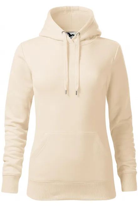 Damessweatshirt met capuchon zonder rits - amandel, XS