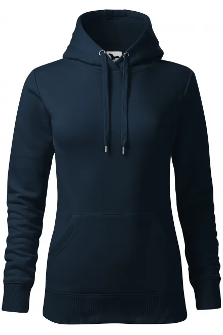 Damessweatshirt met capuchon zonder rits - donkerblauw, XS