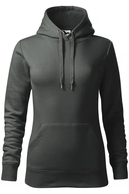 Damessweatshirt met capuchon zonder rits - donkere leisteen, XS