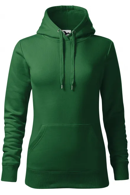 Damessweatshirt met capuchon zonder rits - fles groen, XS
