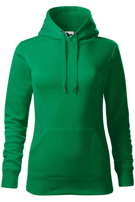 Damessweatshirt met capuchon zonder rits - gras groen, XS