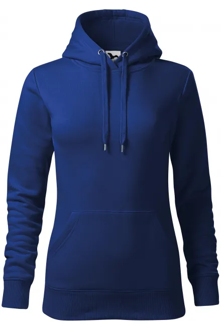 Damessweatshirt met capuchon zonder rits - koningsblauw, XS