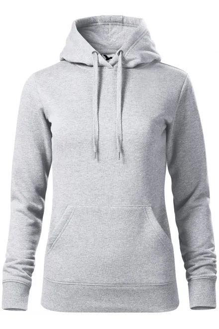 Damessweatshirt met capuchon zonder rits - lichtgrijs marmer, XS