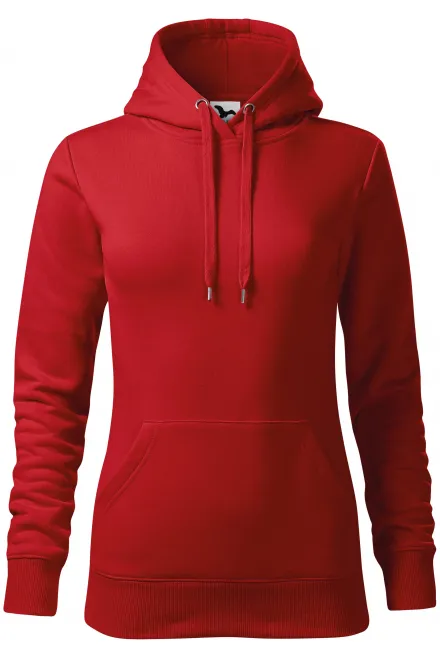 Damessweatshirt met capuchon zonder rits - rood, XS