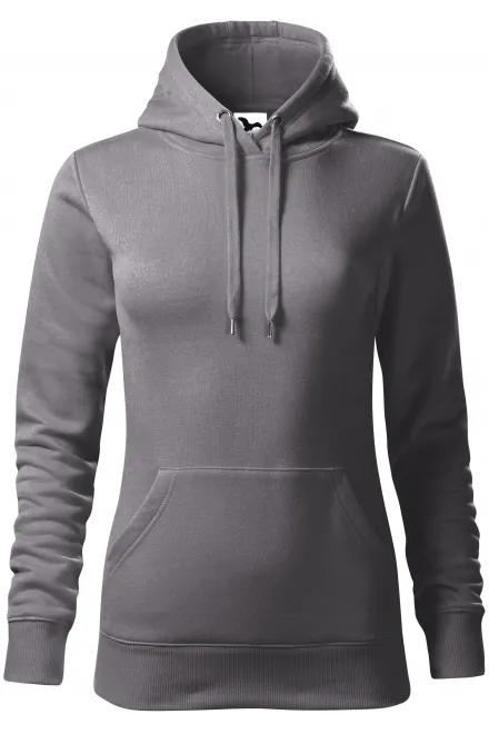 Damessweatshirt met capuchon zonder rits - staal grijs, XS