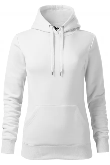 Damessweatshirt met capuchon zonder rits - witte, XS