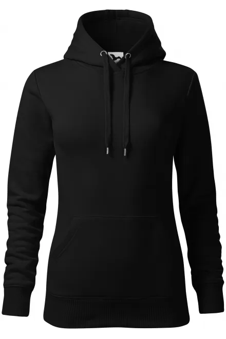 Damessweatshirt met capuchon zonder rits - zwart, XS