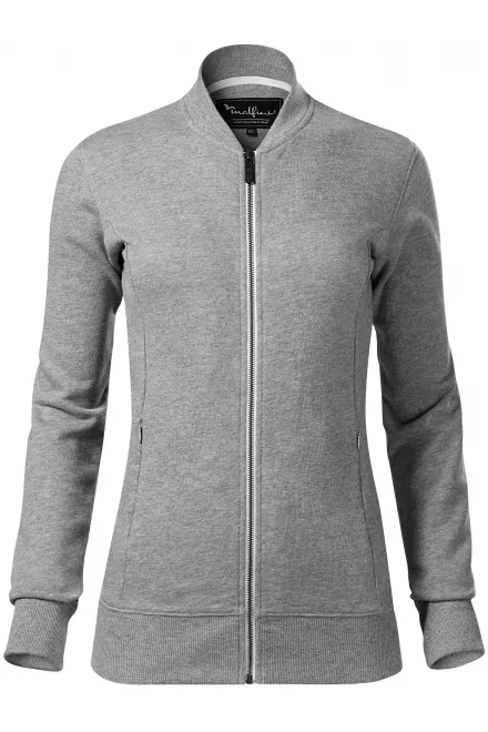 Damessweatshirt met verborgen zakken - donkergrijs marmer, XS