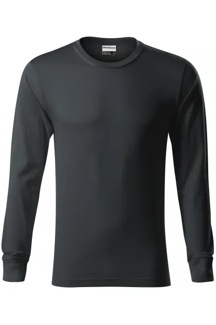 Duurzaam heren-T-shirt met lange mouwen - ebbenhout grijs, M
