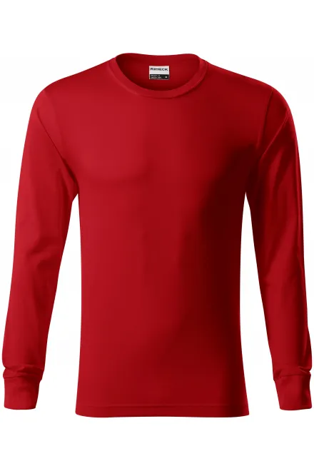 Duurzaam heren-T-shirt met lange mouwen - rood, M