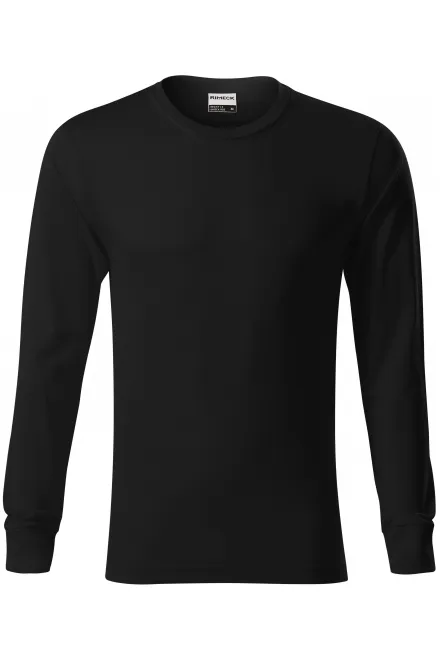 Duurzaam heren-T-shirt met lange mouwen - zwart, M