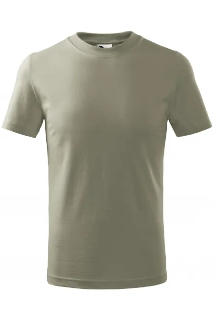 Eenvoudig kinder T-shirt - helder kaki, 158 cm / 12 jaar