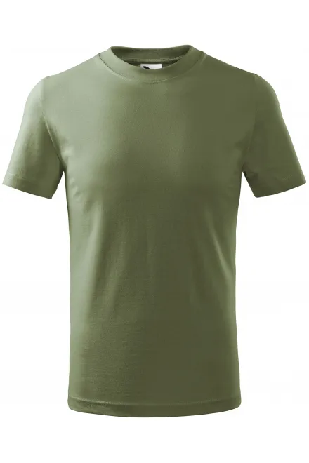 Eenvoudig kinder T-shirt - khaki, 158 cm / 12 jaar