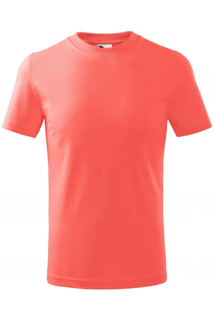 Eenvoudig kinder T-shirt - koraal, 158 cm / 12 jaar