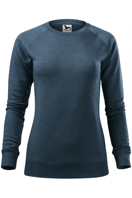 Eenvoudige damessweater - donker denim marmer, XS