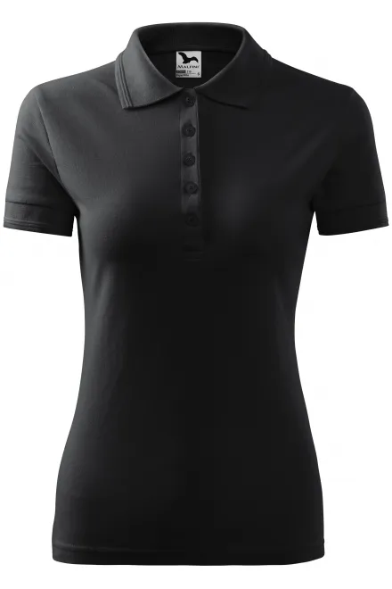 Elegant dames poloshirt - ebbenhout grijs, S