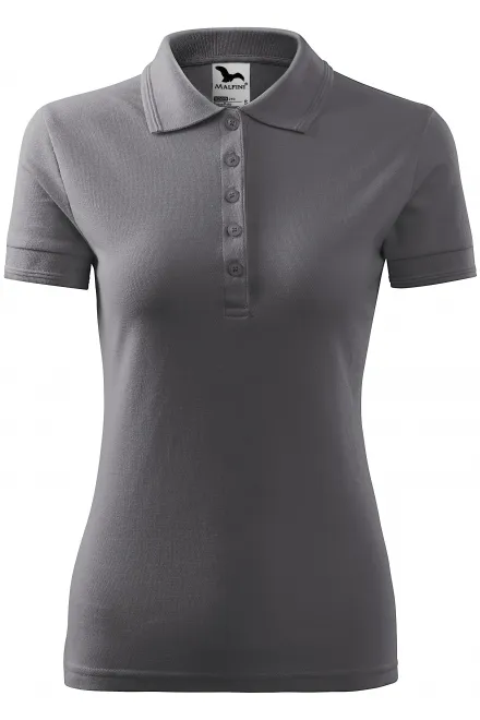 Elegant dames poloshirt - staal grijs, S