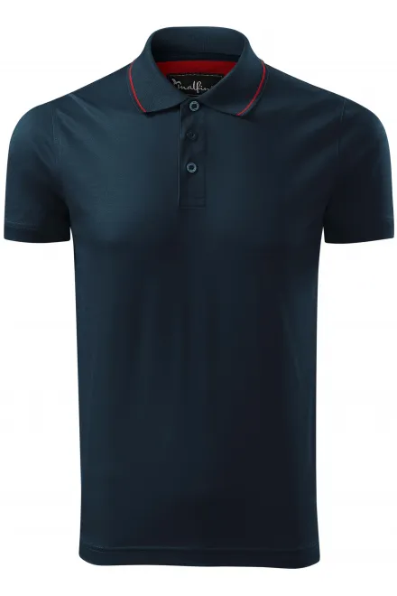 Elegant gemerceriseerd poloshirt voor heren - donkerblauw, L
