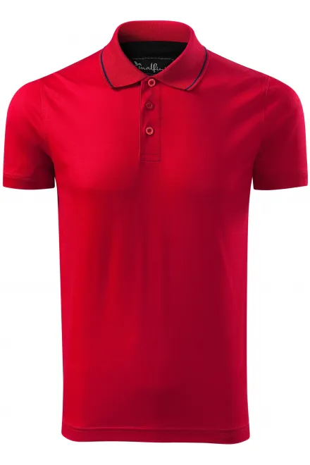 Elegant gemerceriseerd poloshirt voor heren - formula red, L