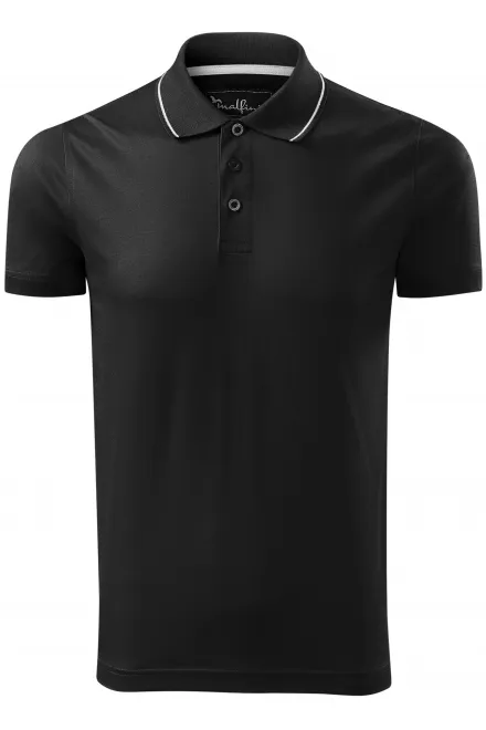Elegant gemerceriseerd poloshirt voor heren - zwart, L