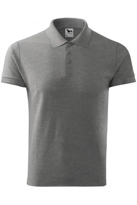 Elegant poloshirt voor heren - donkergrijs marmer, XL