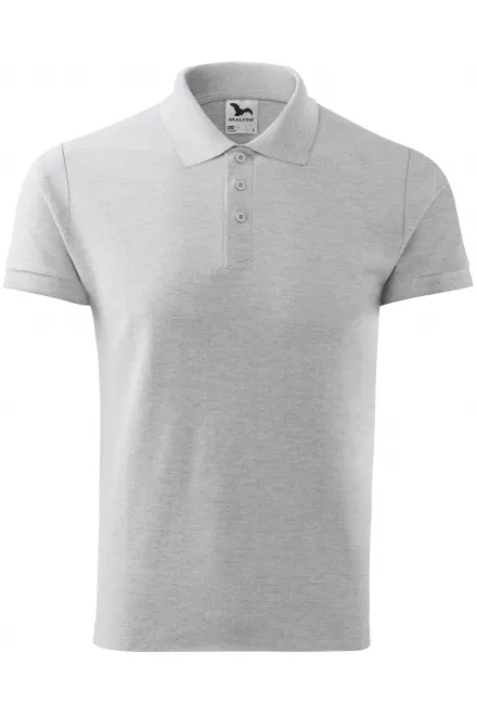 Elegant poloshirt voor heren - lichtgrijs marmer, XL