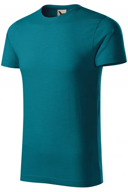Heren T-shirt, gestructureerd biologisch katoen, petrol blue