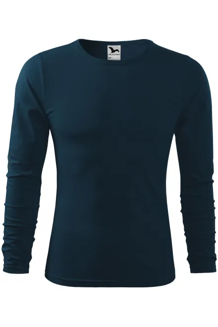Heren T-shirt met lange mouwen - donkerblauw, S