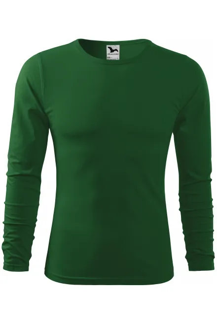Heren T-shirt met lange mouwen - fles groen, S