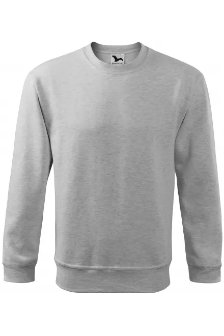 Heren/kinder sweatshirt over het hoofd, zonder capuchon - lichtgrijs marmer, L