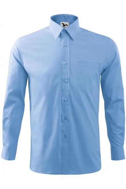 Herenshirt met lange mouwen - hemelsblauw, 3XL