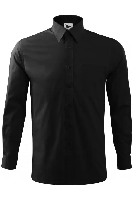 Herenshirt met lange mouwen - zwart, 3XL