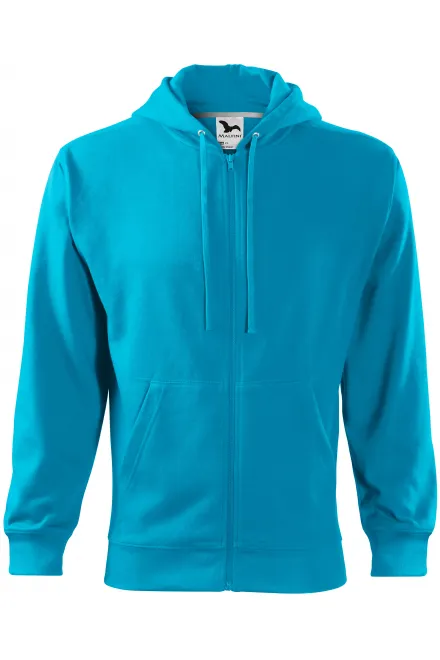 Herensweatshirt met capuchon - turkoois, M