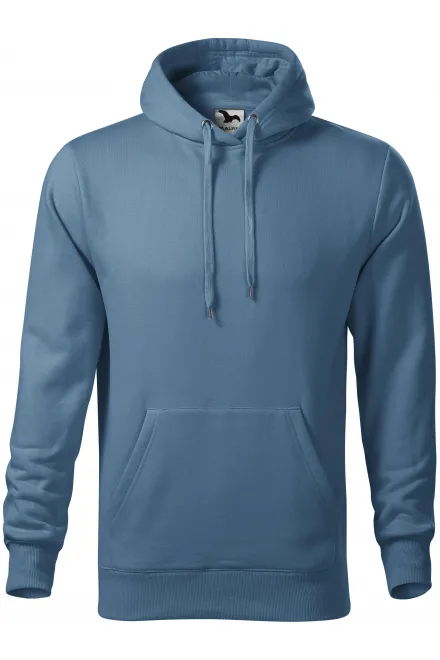 Herensweatshirt met capuchon zonder rits - denim, M