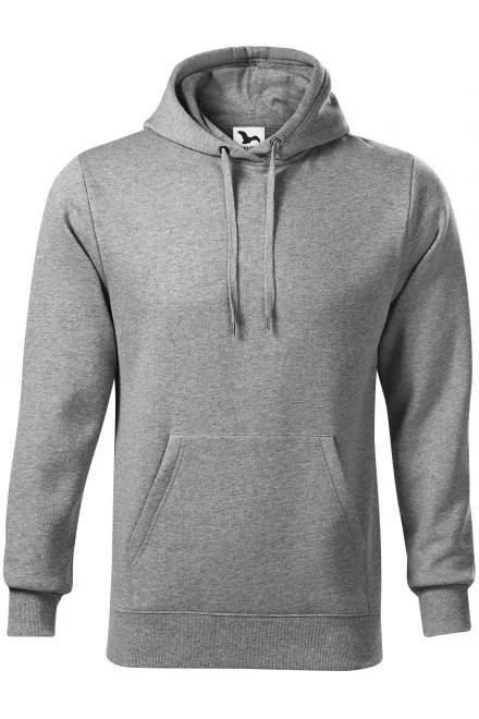 Herensweatshirt met capuchon zonder rits - donkergrijs marmer, M