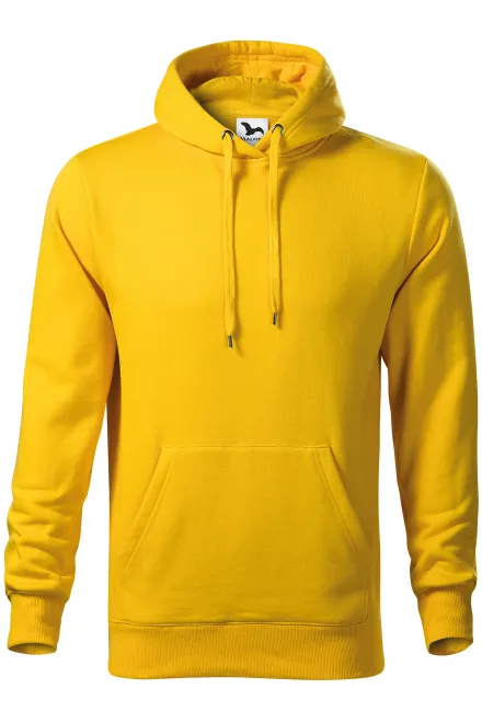 Herensweatshirt met capuchon zonder rits - geel, M