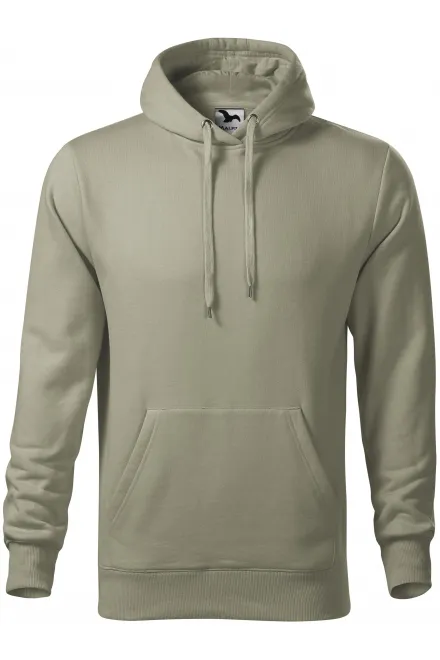 Herensweatshirt met capuchon zonder rits - helder kaki, M