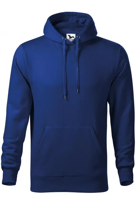 Herensweatshirt met capuchon zonder rits - koningsblauw, M