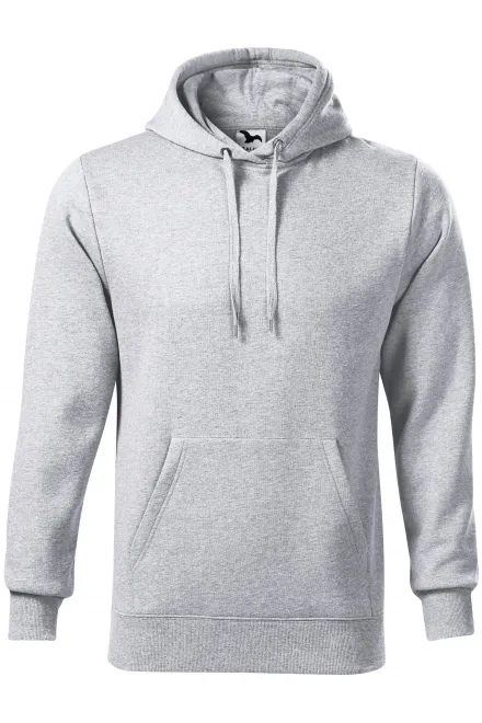 Herensweatshirt met capuchon zonder rits - lichtgrijs marmer, M