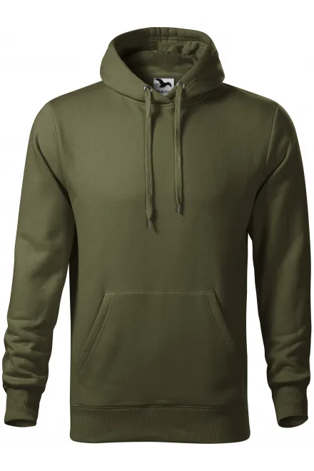 Herensweatshirt met capuchon zonder rits - military, M