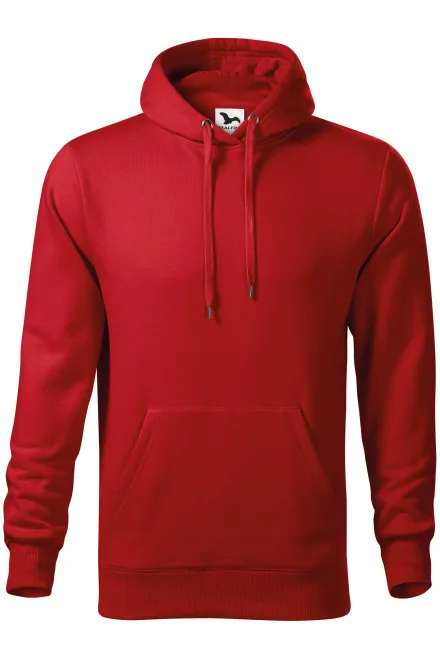 Herensweatshirt met capuchon zonder rits - rood, M
