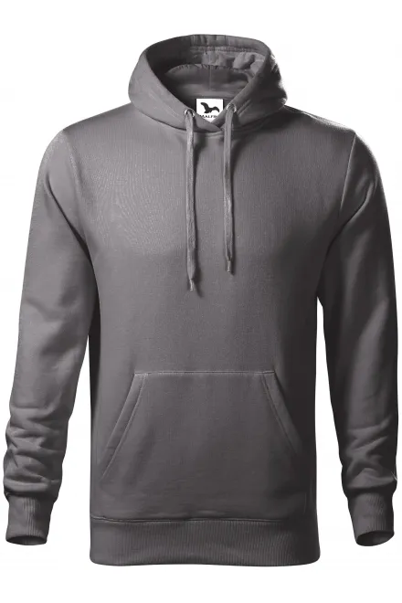 Herensweatshirt met capuchon zonder rits - staal grijs, M