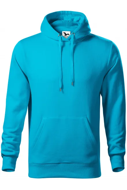 Herensweatshirt met capuchon zonder rits - turkoois, M