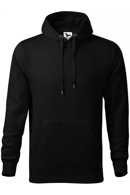 Herensweatshirt met capuchon zonder rits - zwart, M
