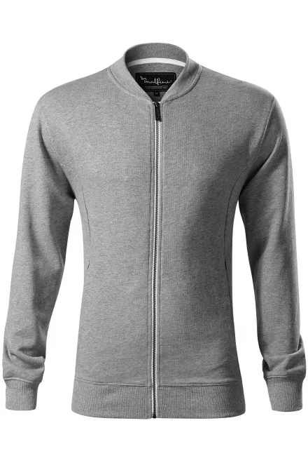 Herensweatshirt met verborgen zakken - donkergrijs marmer, XL